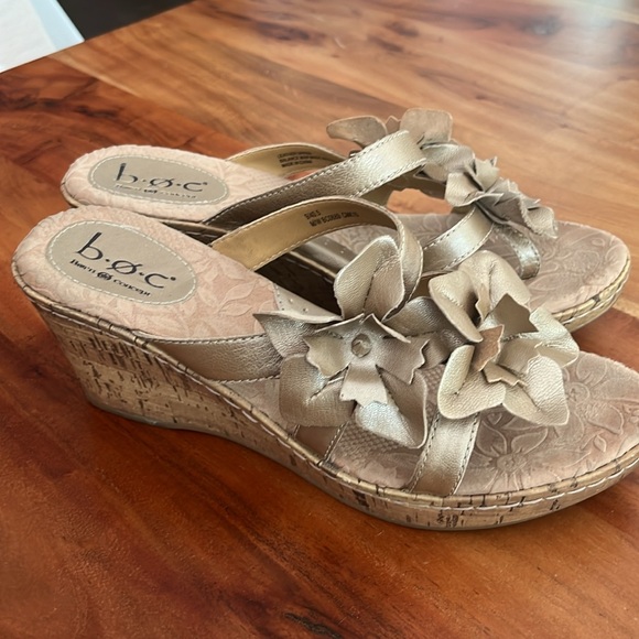 BOC Born Concept Cork Metallic Wedge Shoes sz 9 or 40.5 - Picture 4 of 9